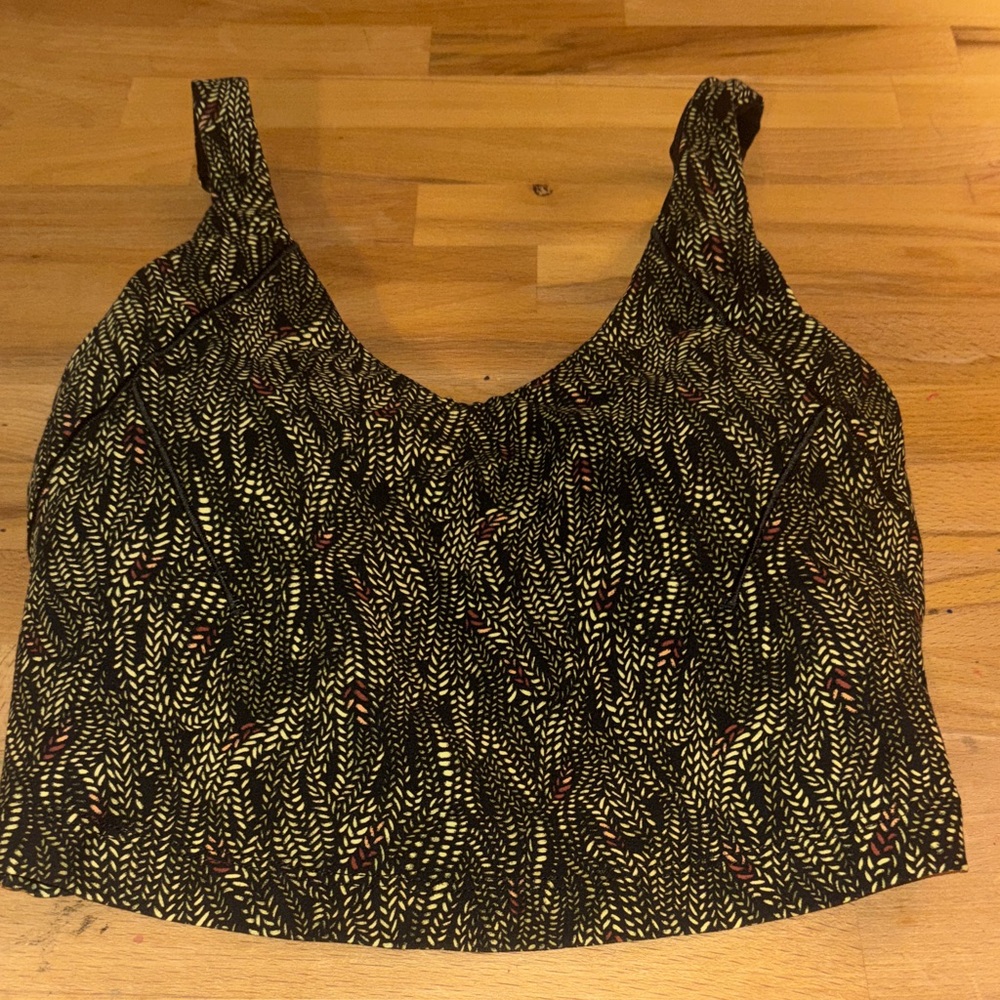 CALIA by Carrie Underwood Black and yellow Patterned Crop Top
